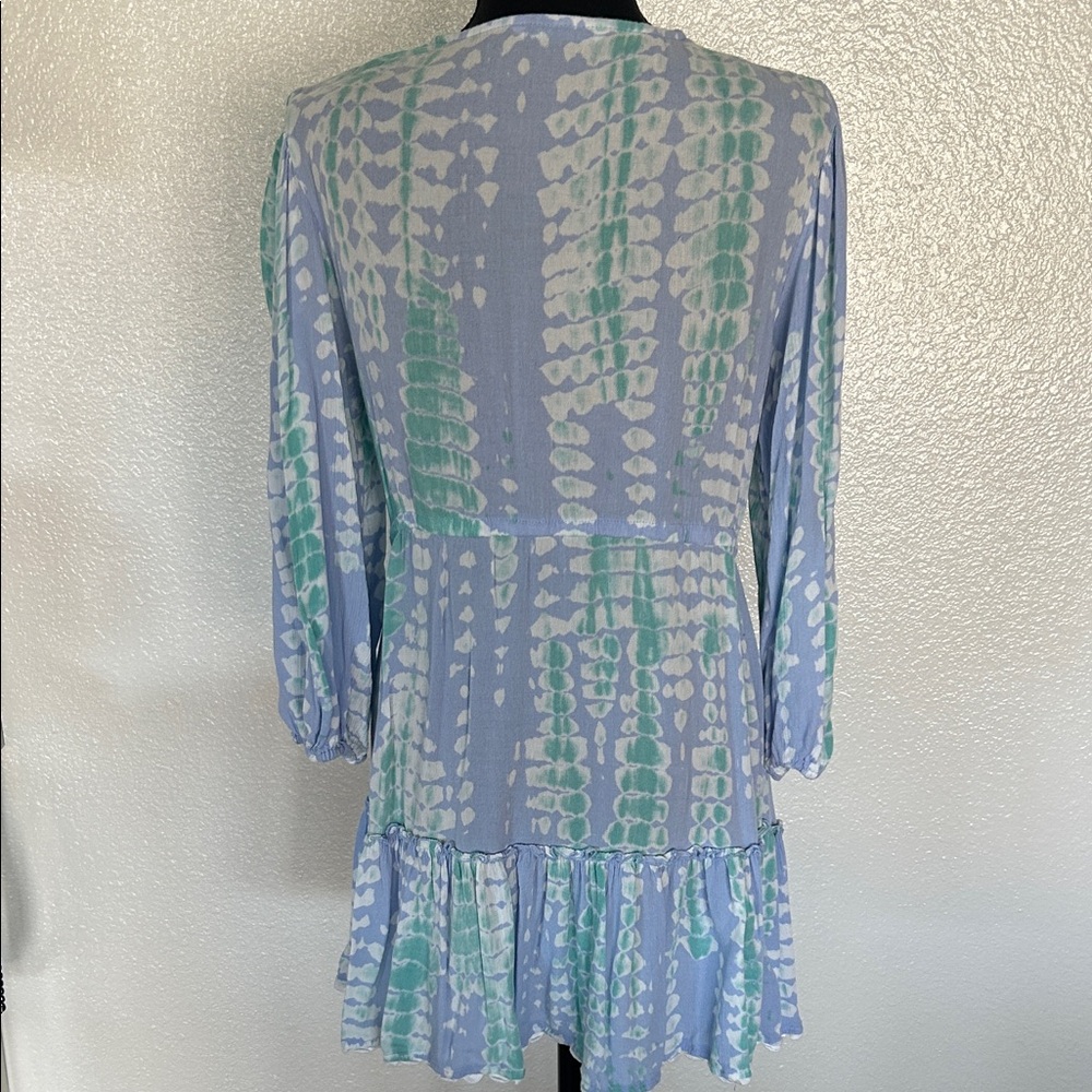 Blue Island Green and Blue Tie-Dye Swim Coverup - Picture 4 of 7